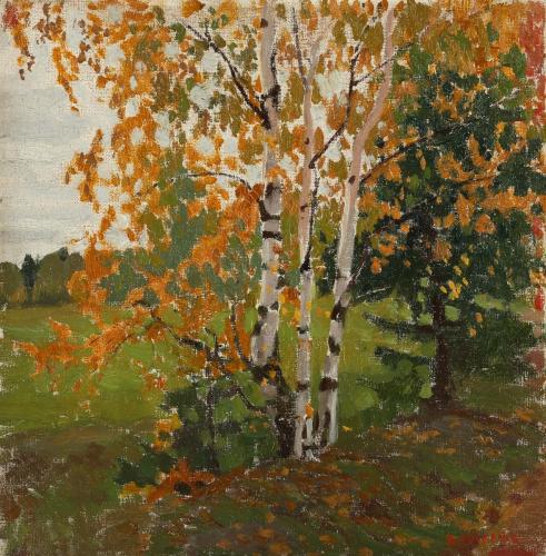 Arkady Rylov 'Three birches. Autumn'