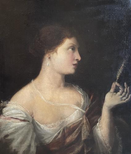  'Portrait of a lady with an ear of wheat'